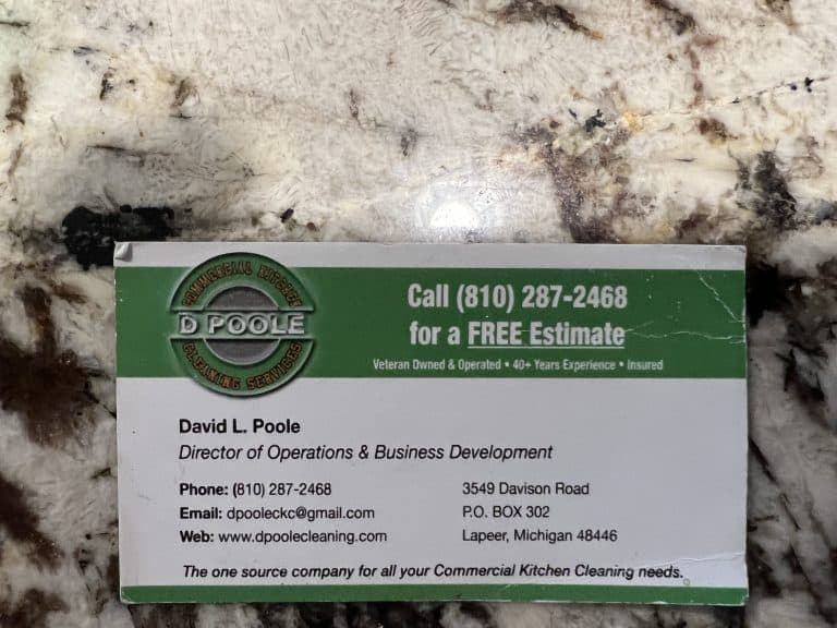 D Poole commercial kitchen cleaning project